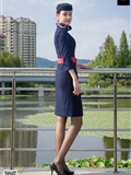 SIW Siwen Media 051 China Eastern Airlines uniform, cap, scarf, skirt, four pieces set - Siqi(6)